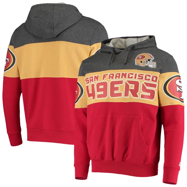 San Francisco 49ers '47 Gridiron Lace-Up Pullover Hoodie - Heather Gray