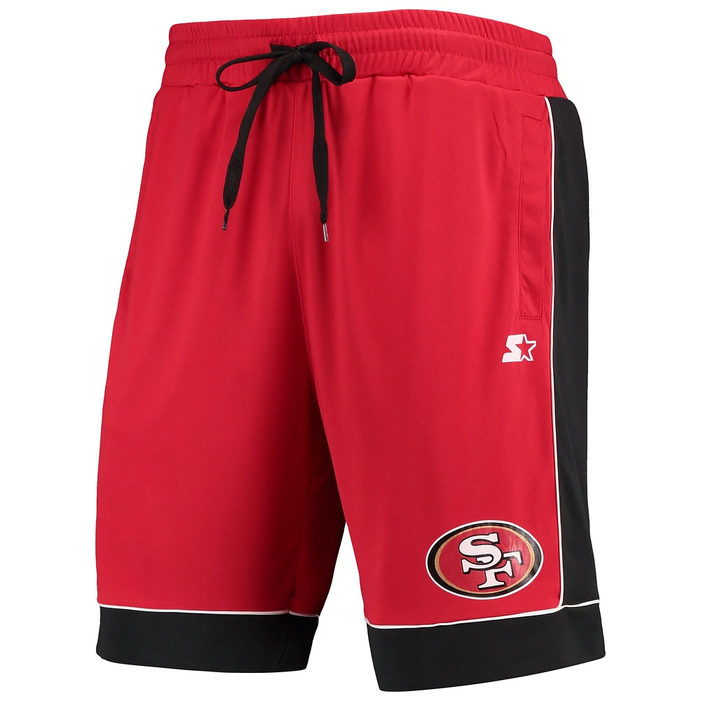 Starter Scarlet/Black San Francisco 49ers Fan Favorite Fashion Shorts pour homme