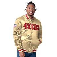 Veste réversible en satin Starter pour homme, couleur écarlate/dorée, avec boutons-pression, des 49ers de San Francisco