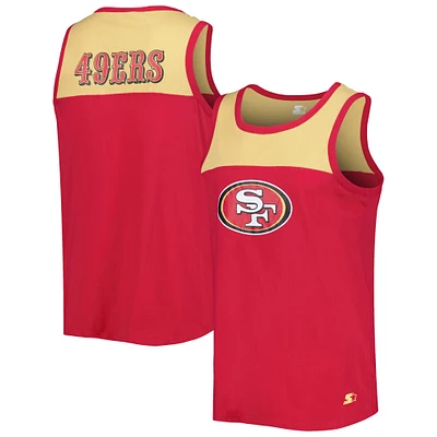 Men's Starter Scarlet/Gold San Francisco 49ers Logo Touchdown Fashion Tank Top