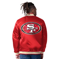 Men's Starter Scarlet/Gold San Francisco 49ers Satin Varsity Full-Snap Reversible Jacket