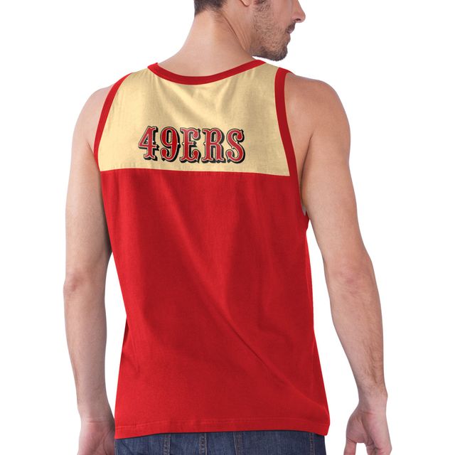 Starter Scarlet/Or San Francisco 49ers Touchdown Fashion pour homme - Débardeur