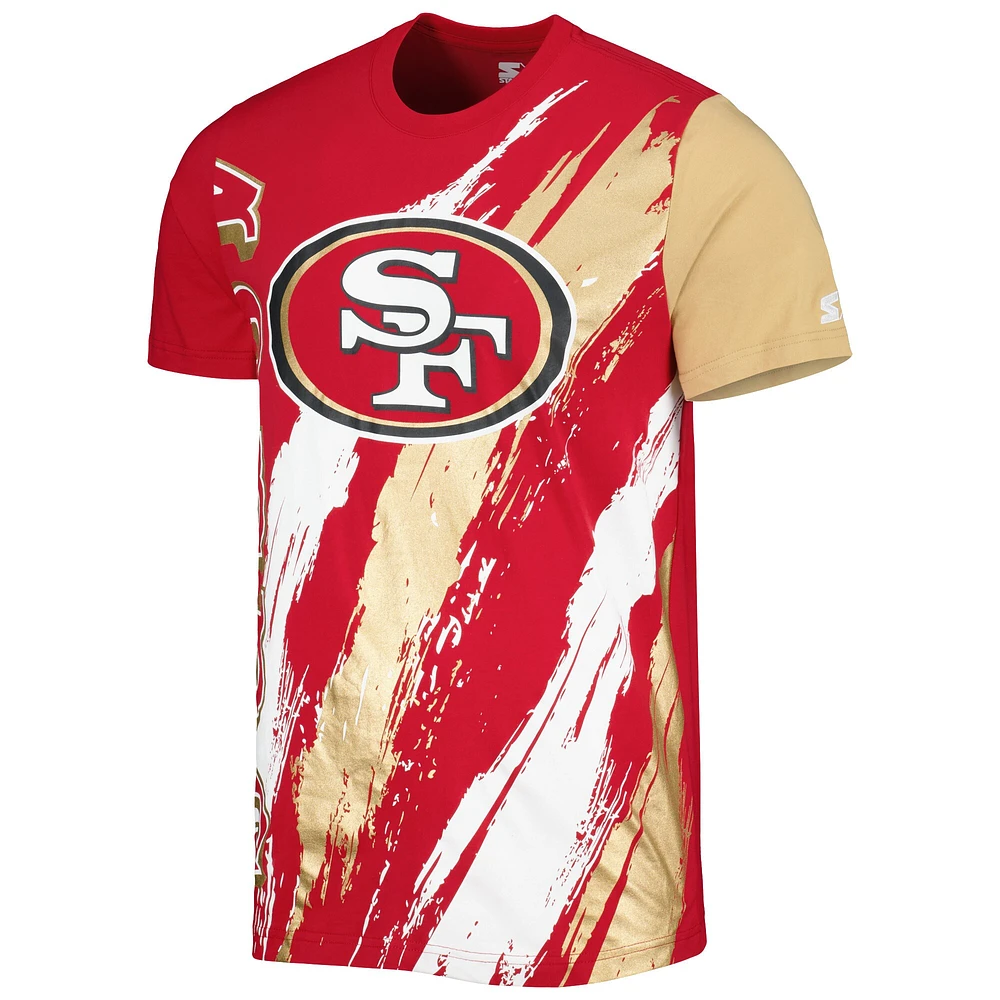 Men's Starter Scarlet San Francisco 49ers Extreme Defender T-Shirt