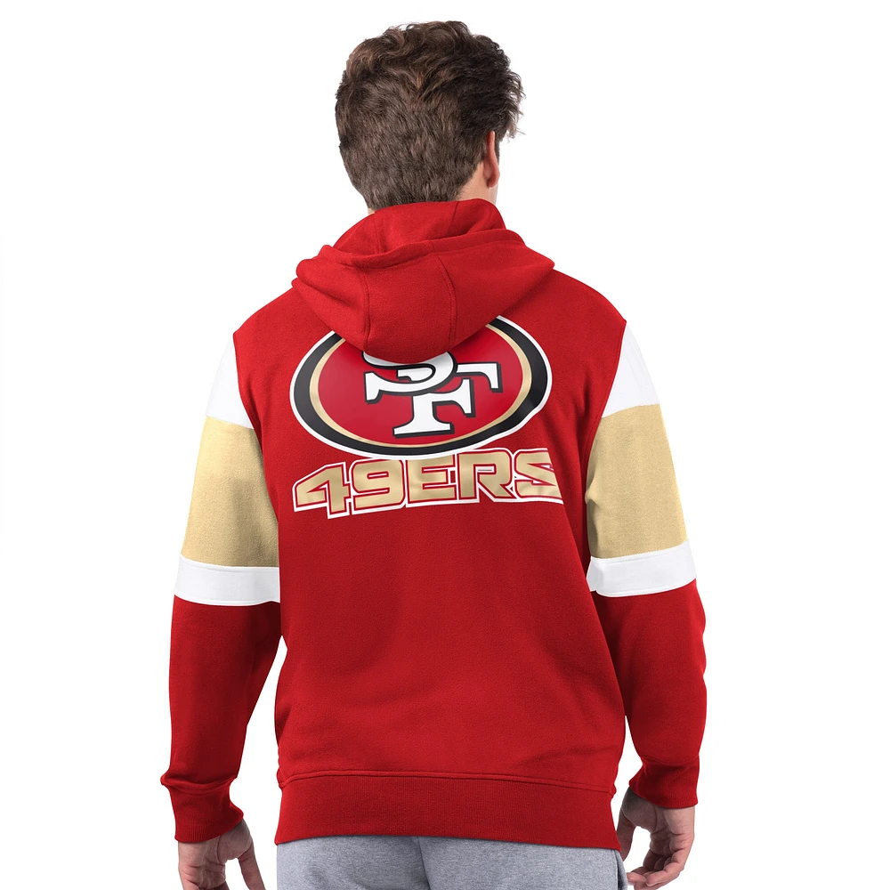 Sweat à capuche zippé intégral Starter Scarlet San Francisco 49ers Extreme pour homme