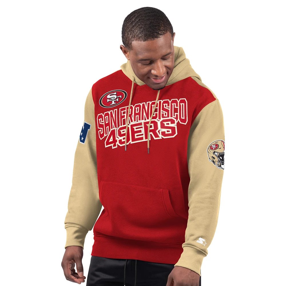 Sweat à capuche Starter Scarlet Extreme pour homme des San Francisco 49ers