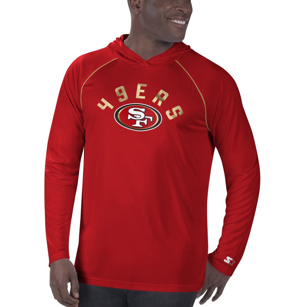 Men's Starter Scarlet/Gold San Francisco 49ers Field Jersey Long Sleeve T- Shirt