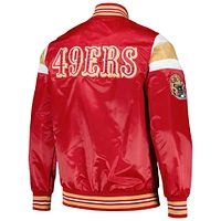 Veste universitaire en satin à bouton-pression Starter Scarlet San Francisco 49ers pour hommes