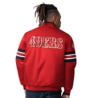 Men's Starter Scarlet San Francisco 49ers Scout I Full-Snap Varsity Jacket