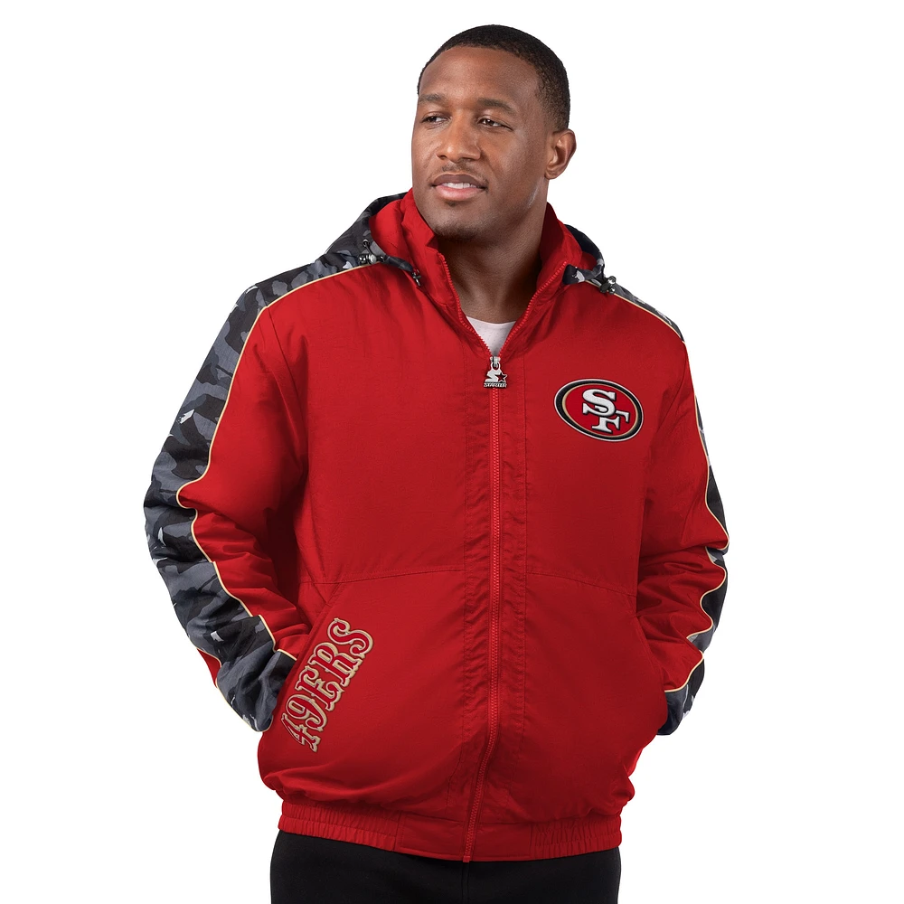 Veste zippée Starter Scarlet pour homme San Francisco 49ers Thursday Night Gridiron