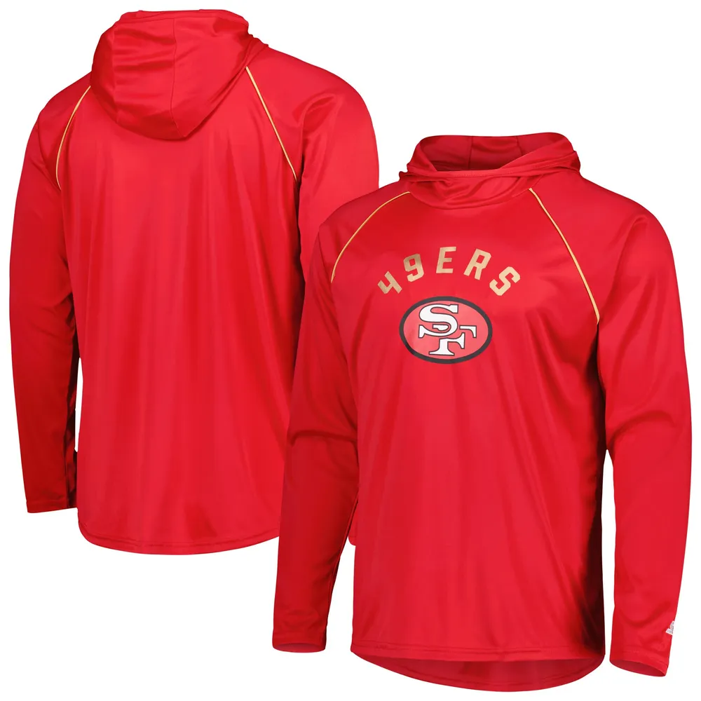 San Francisco 49ers Starter Vintage Logo Raglan Hoodie T-Shirt - Scarlet