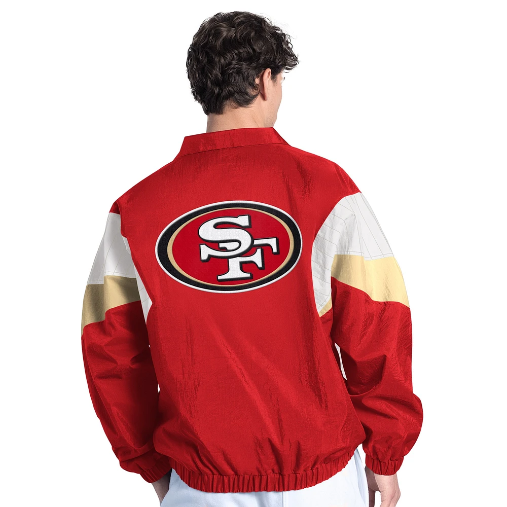Men's Starter Scarlet San Francisco 49ers Yard Line Full-Zip Jacket