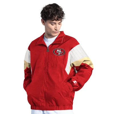 Men's Starter Scarlet San Francisco 49ers Yard Line Full-Zip Jacket