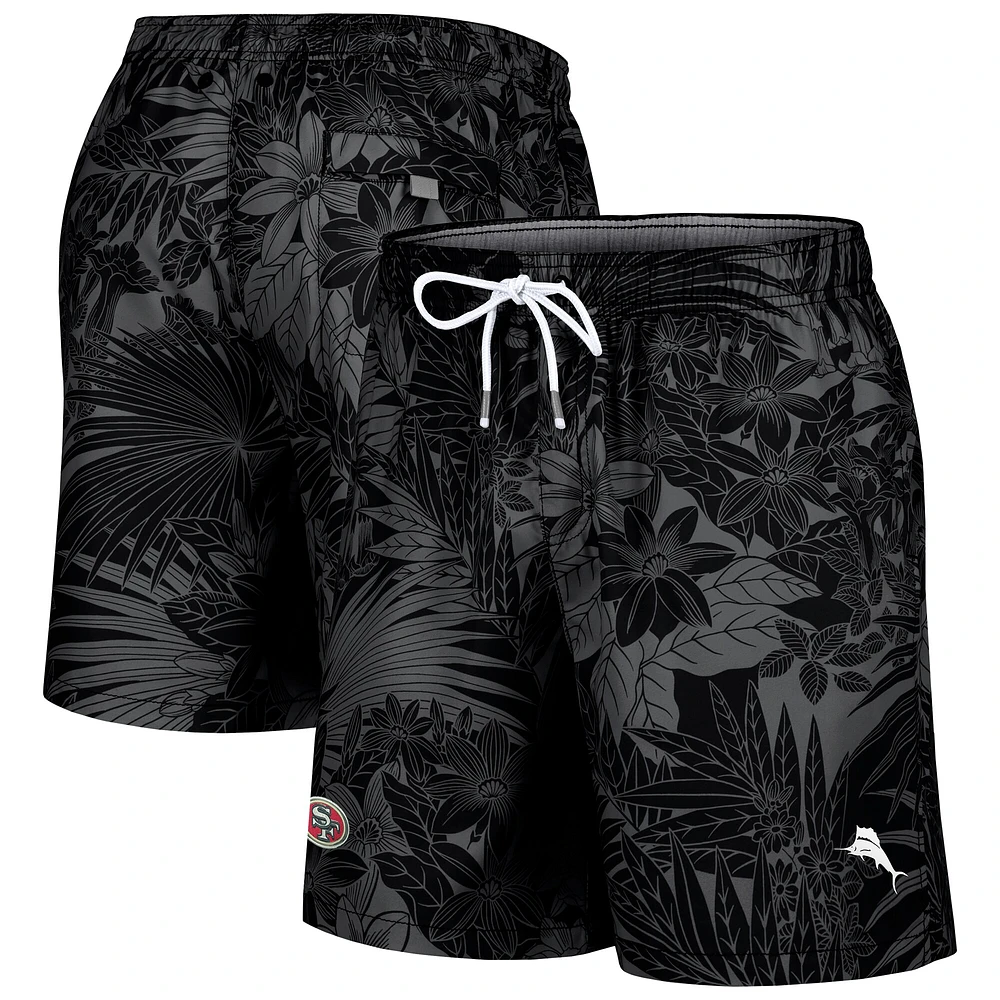 Men's Tommy Bahama Black San Francisco 49ers Naples Santiago Palm Shorts