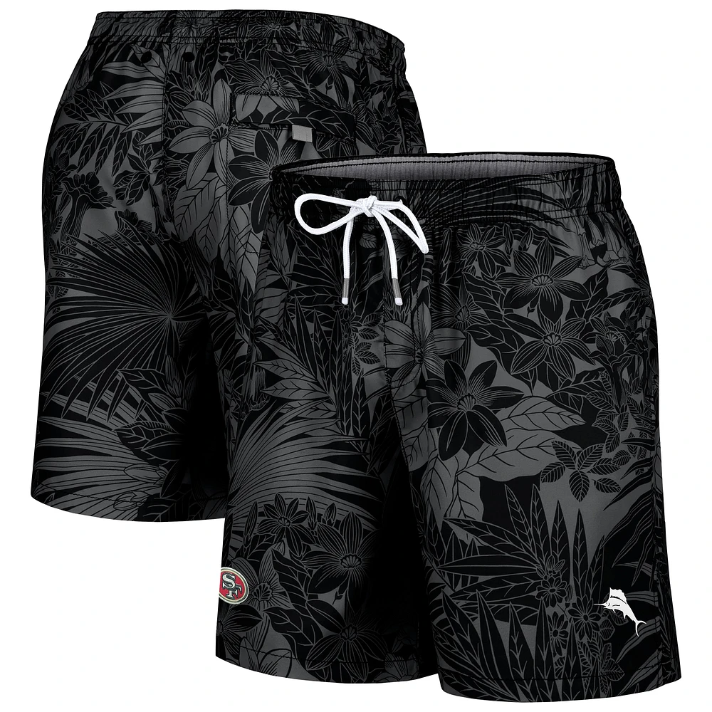 Men's Tommy Bahama Black San Francisco 49ers Naples Santiago Palm Shorts