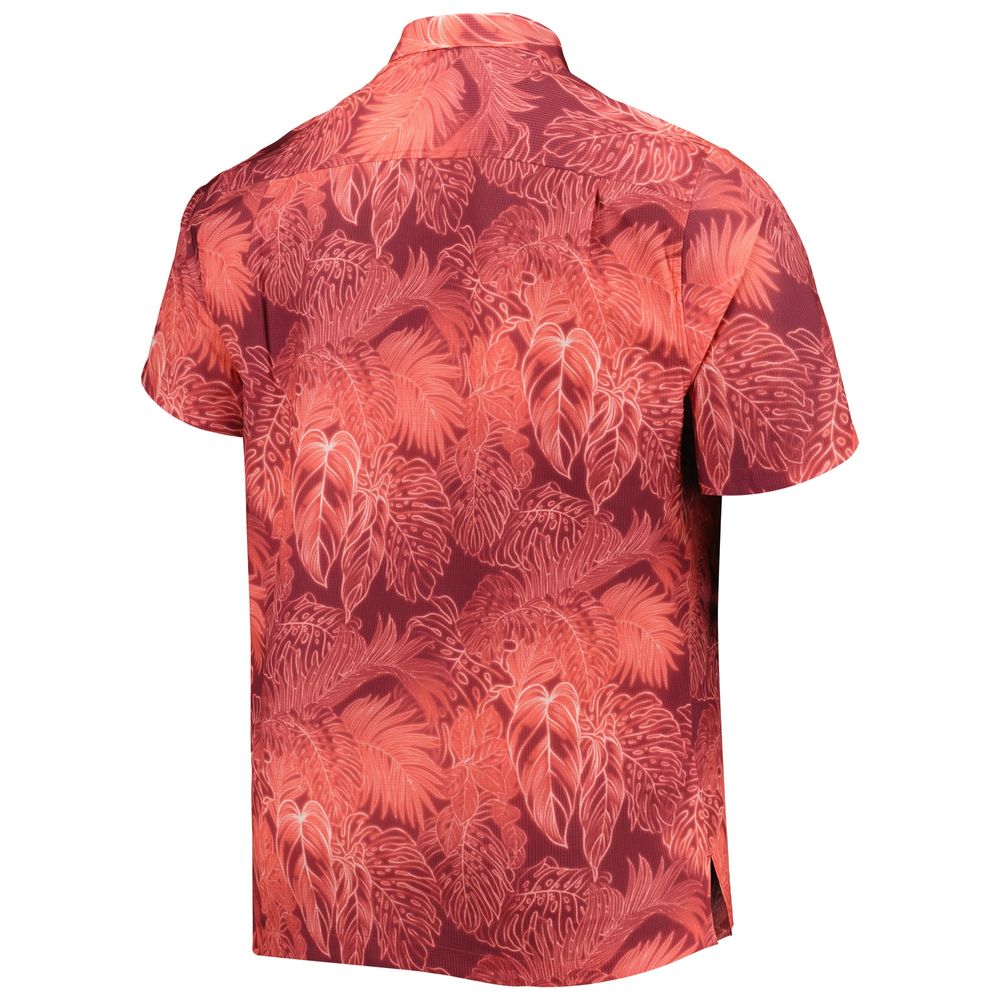 Lids San Francisco 49ers Tommy Bahama Coast Luminescent Fronds Camp  IslandZone Button-Up Shirt - Scarlet