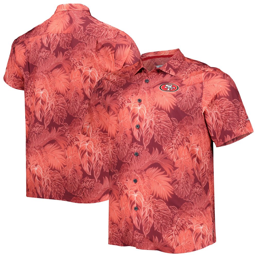 Tommy Bahama Men's Tommy Bahama Scarlet San Francisco 49ers Big & Tall  Coast Luminescent Fronds Camp IslandZone Button-Up Shirt