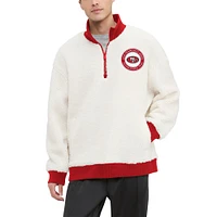 Sweat-shirt crème Tommy Hilfiger San Francisco 49ers Jordan Sherpa à quart de zip pour hommes