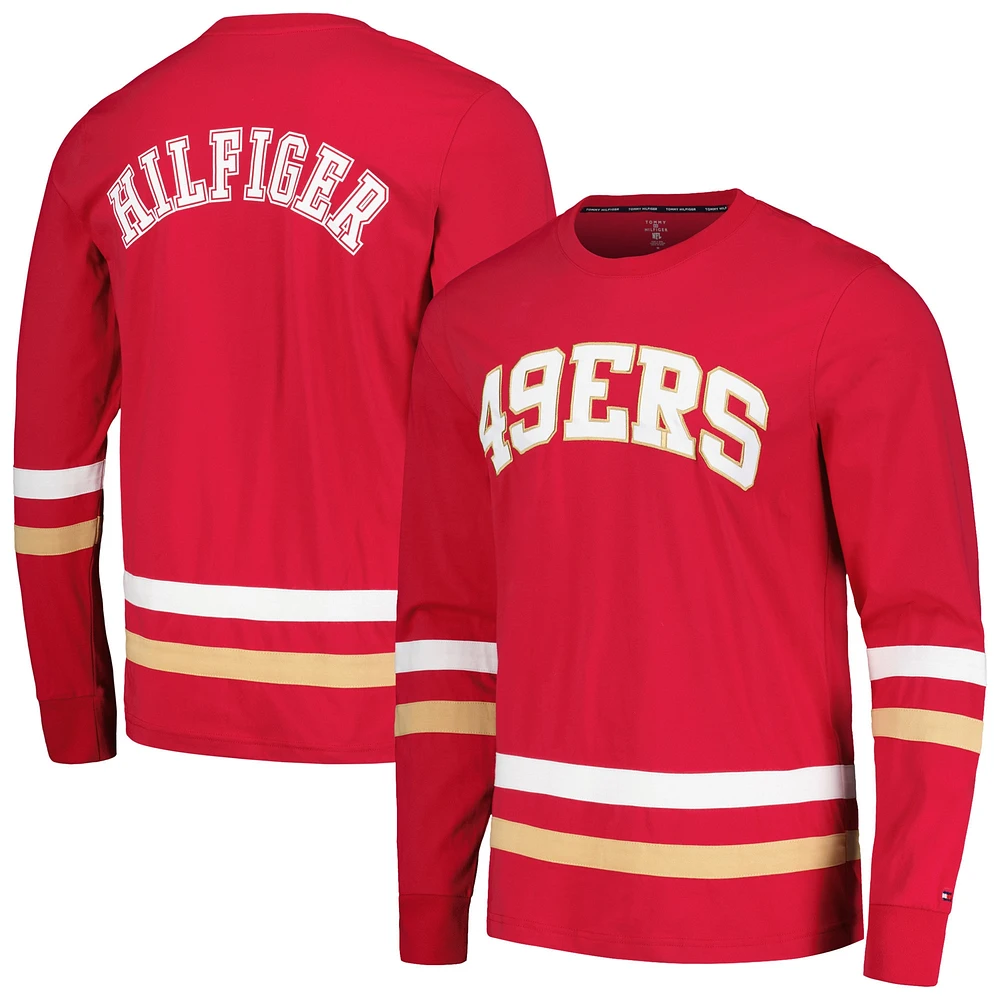 T-shirt à manches longues Tommy Hilfiger rouge/or San Francisco 49ers Nolan pour hommes