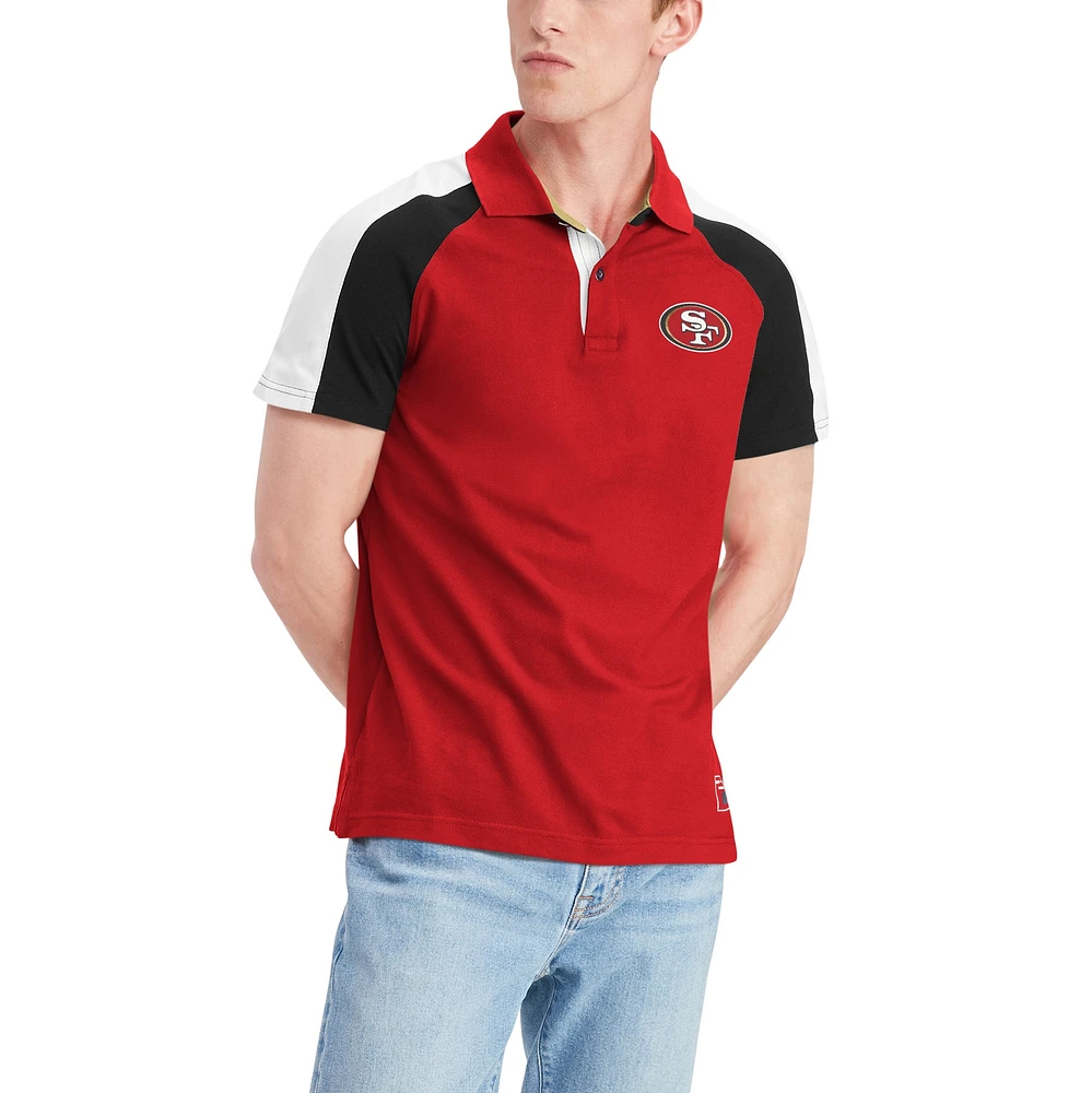 Men's Tommy Hilfiger Scarlet/White San Francisco 49ers Holden Raglan Polo