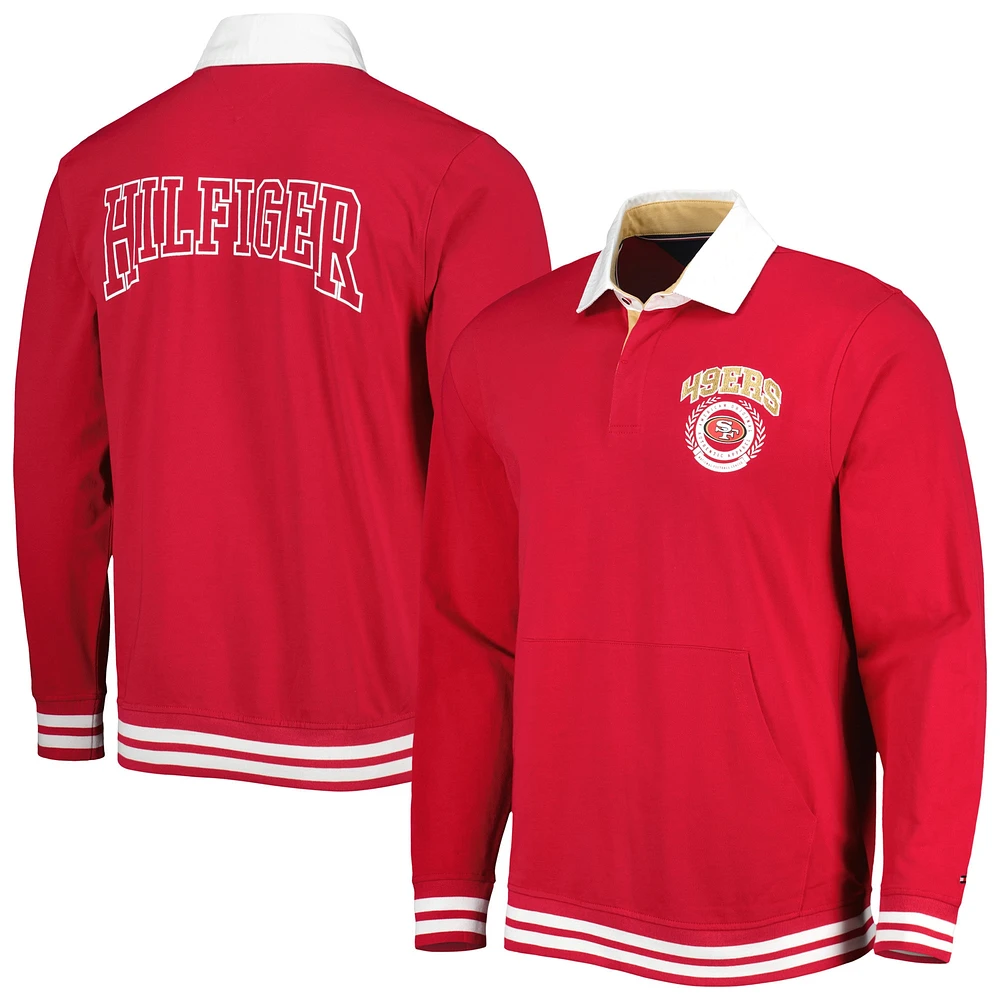 Polo Tommy Hilfiger Scarlet San Francisco 49ers Cody à manches longues pour homme