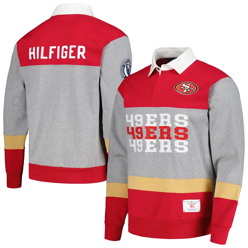 Polo surdimensionné à manches longues de rugby Tommy Hilfiger pour hommes des San Francisco 49ers Connor rouge