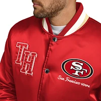 Veste en satin à boutons-pression Dante Scarlet de Tommy Hilfiger pour homme des San Francisco 49ers