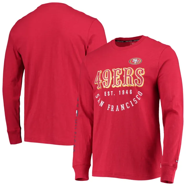 San Francisco 49ers Nike Dri-Fit Cotton Long Sleeve Raglan T-Shirt - Mens