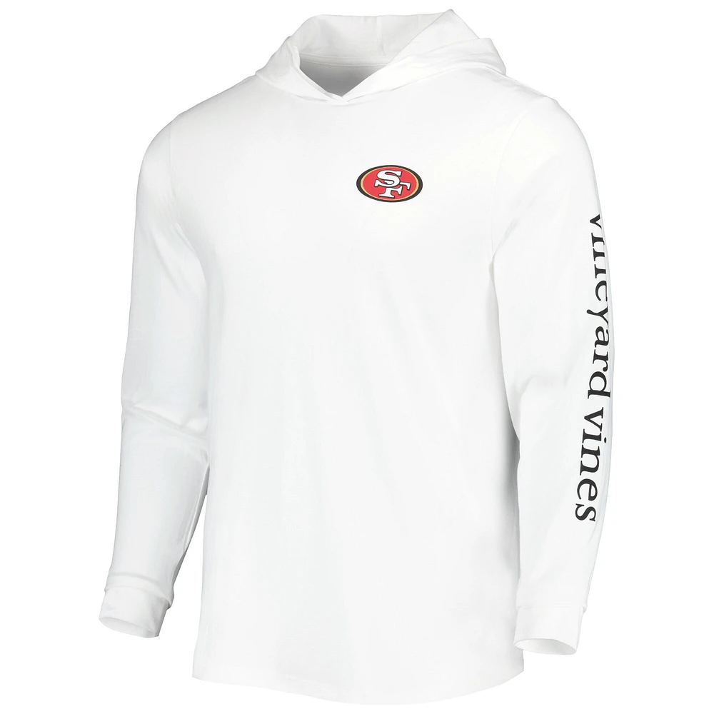 Men's Vineyard Vines White San Francisco 49ers Local Long Sleeve Hoodie T-Shirt