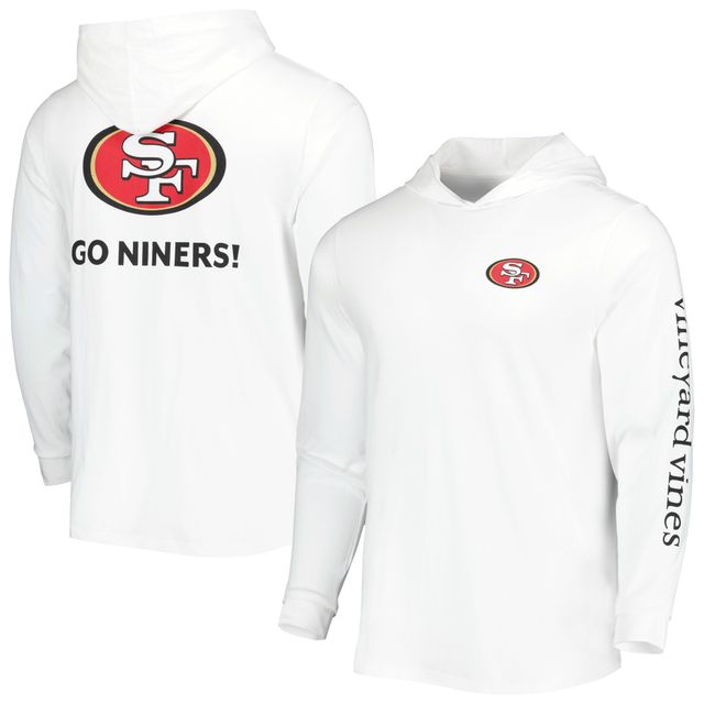 T-shirt à capuche manches longues pour homme Vineyard Vines Blanc San Francisco 49ers Local