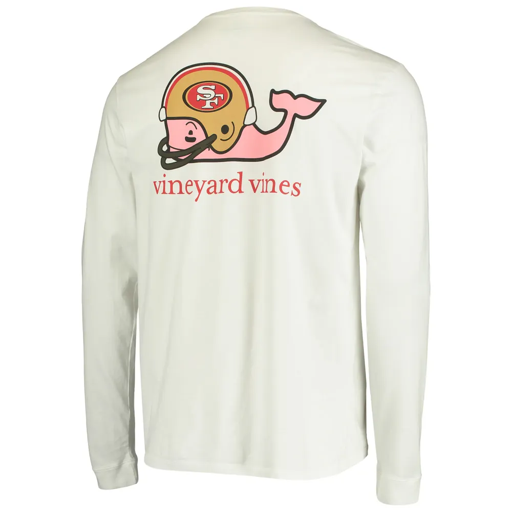 Vineyard Vines Men's Vineyard Vines White San Francisco 49ers Whale Helmet  Long Sleeve T-Shirt