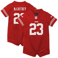 Newborn & Infant Nike Christian McCaffrey Scarlet San Francisco 49ers Game Romper Jersey