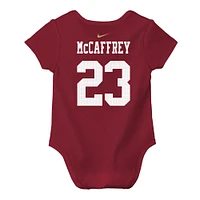 Body Nike pour nouveau-né et bébé Christian McCaffrey Scarlet avec nom numéro de joueur des San Francisco 49ers