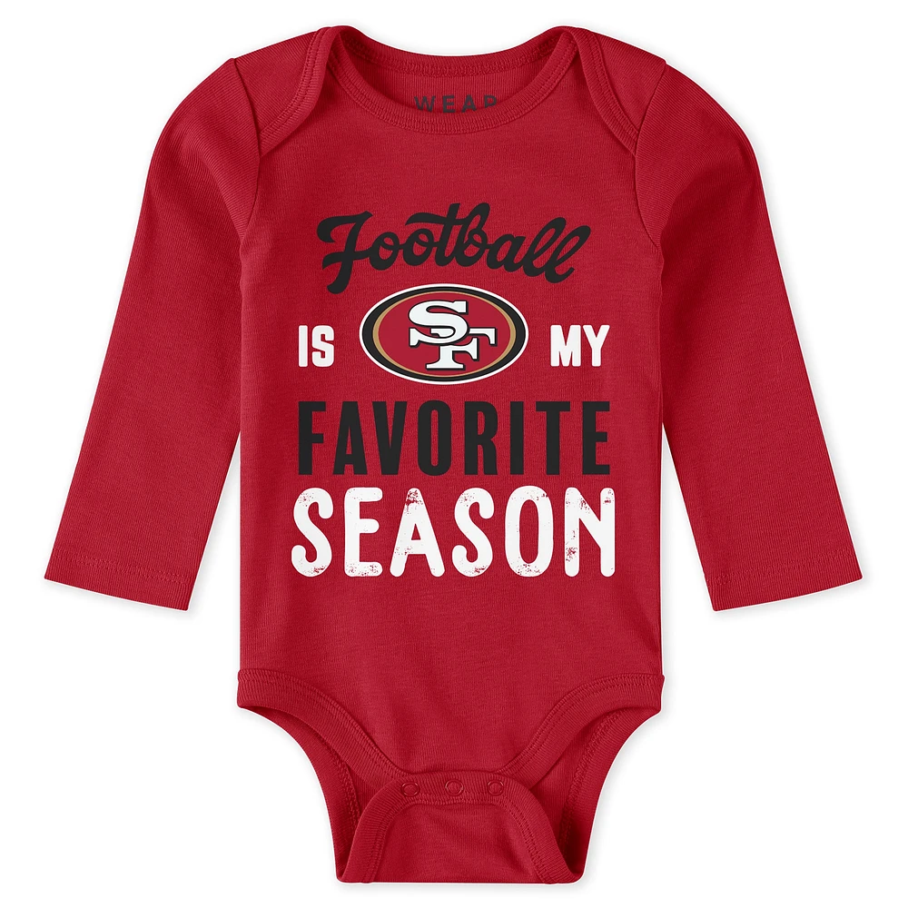 Newborn & Infant WEAR by Erin Andrews San Francisco 49ers Three-Piece Turn Me Around Bodysuits Pant Set