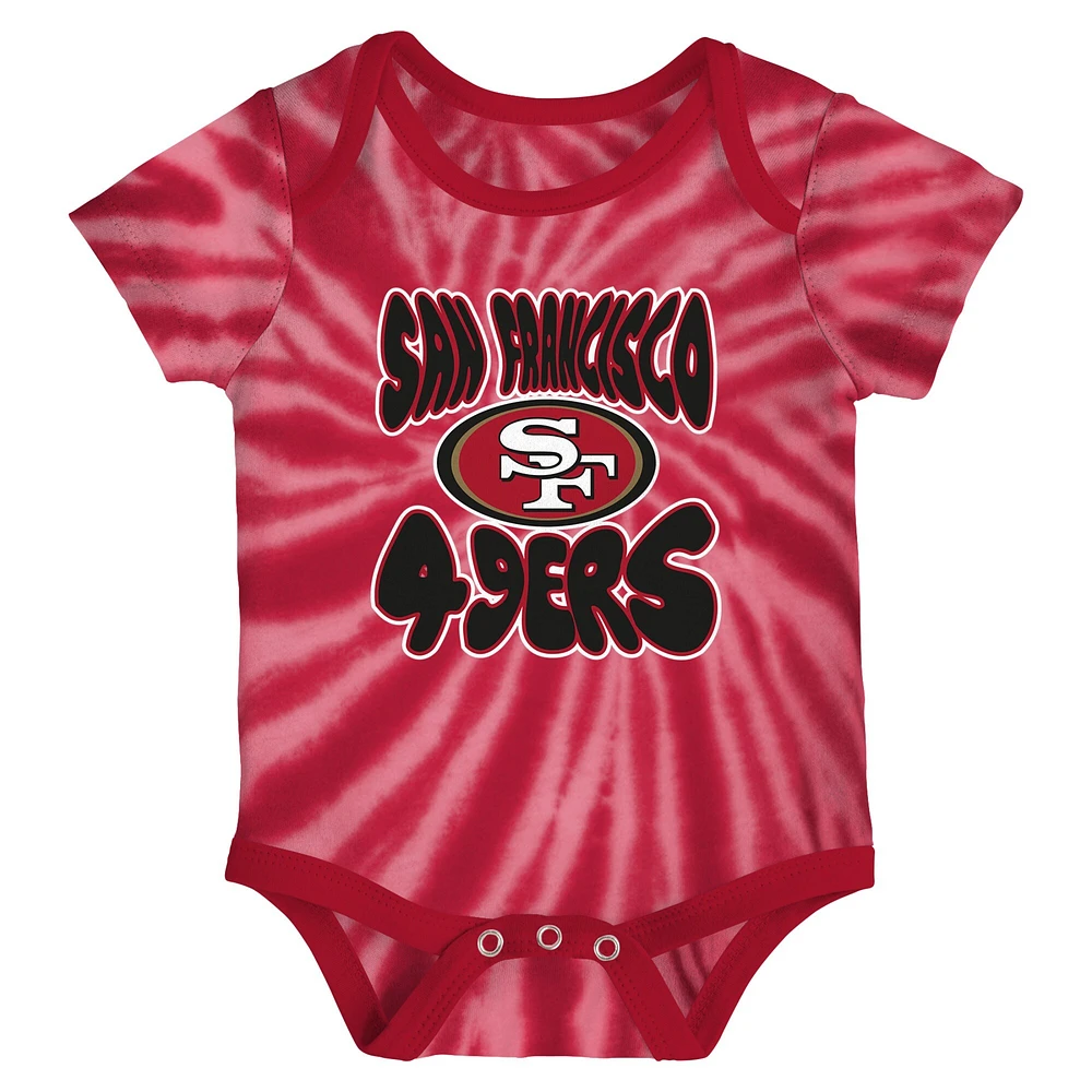 Newborn & Infant White/Scarlet San Francisco 49ers Monterey Tie-Dye - 2-Pack Bodysuit Set