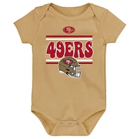 Newborn Scarlet San Francisco 49ers  Sunday Comics 3-Pack Bodysuit Set