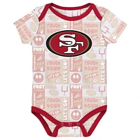 Newborn Scarlet San Francisco 49ers  Sunday Comics 3-Pack Bodysuit Set