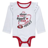 Newborns & Infants WEAR by Erin Andrews  White San Francisco 49ers Three-Piece Long Sleeve Bodysuit, Tutu and Sweatpants Set