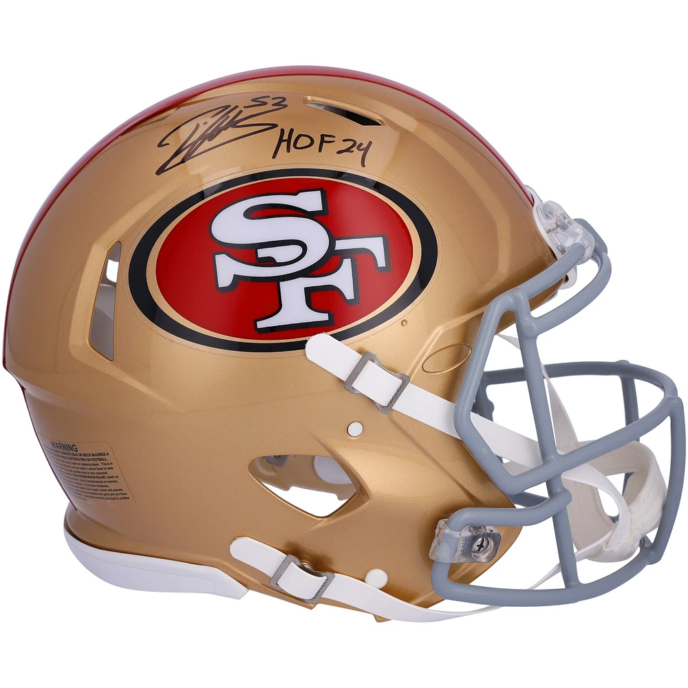 Casque authentique dédicacé par Patrick Willis des San Francisco 49ers avec « HOF 24 »