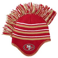 Bonnet en tricot à rayures Mohawk des 49ers de San Francisco Scarlet pour enfants d'âge préscolaire