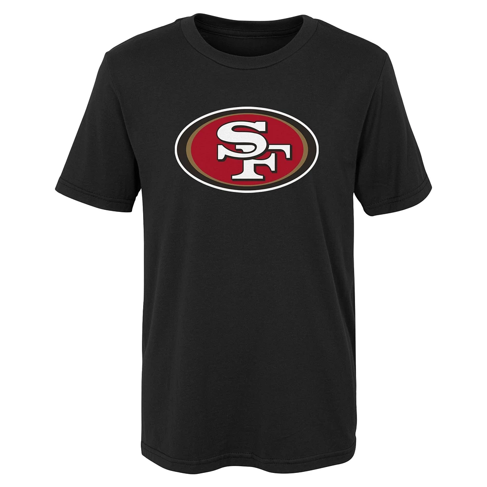 T-shirt noir avec logo principal des 49ers de San Francisco pour enfants d'âge préscolaire