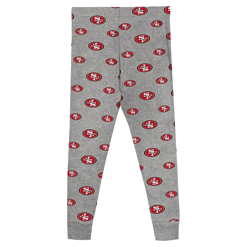 Ensemble de pyjama pour enfant d'âge préscolaire avec t-shirt à manches longues et pantalon Heather Gray San Francisco 49ers