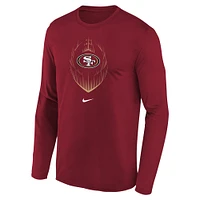 T-shirt à manches longues Nike Scarlet San Francisco 49ers Legend Icon pour enfant d'âge préscolaire