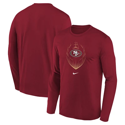 T-shirt à manches longues Nike Scarlet San Francisco 49ers Legend Icon pour enfant d'âge préscolaire