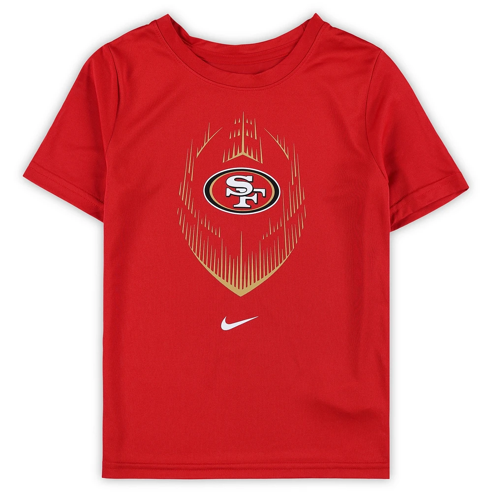 T-shirt Nike Scarlet pour enfant d'âge préscolaire avec légende et icône des San Francisco 49ers