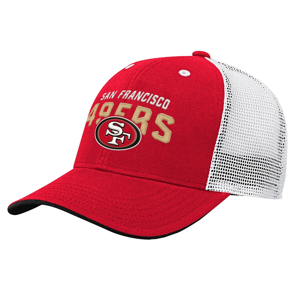 Casquette réglable Scarlet San Francisco 49ers Core Lockup Trucker pour enfants d'âge préscolaire