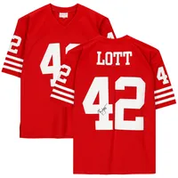 Lids Ronnie Lott San Francisco 49ers Fanatics Authentic Autographed  Mitchell & Ness Red Replica Jersey with HOF 00 Inscription