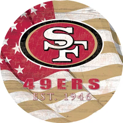 San Francisco 49ers 12" Team Color Flag Sign