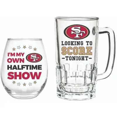 Great American Products San Francisco 49ers 75th Anniversary 10oz. Logo  Wine Glass Set