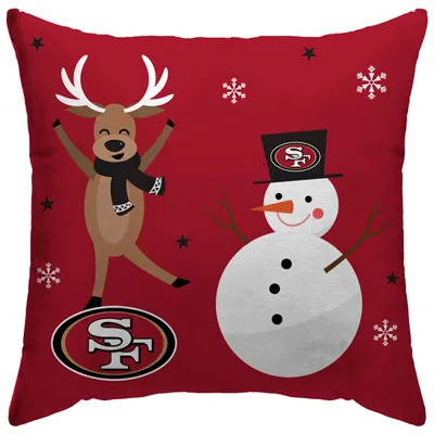 San Francisco 49ers 18'' x 18'' Holiday Reindeer Décor Pillow