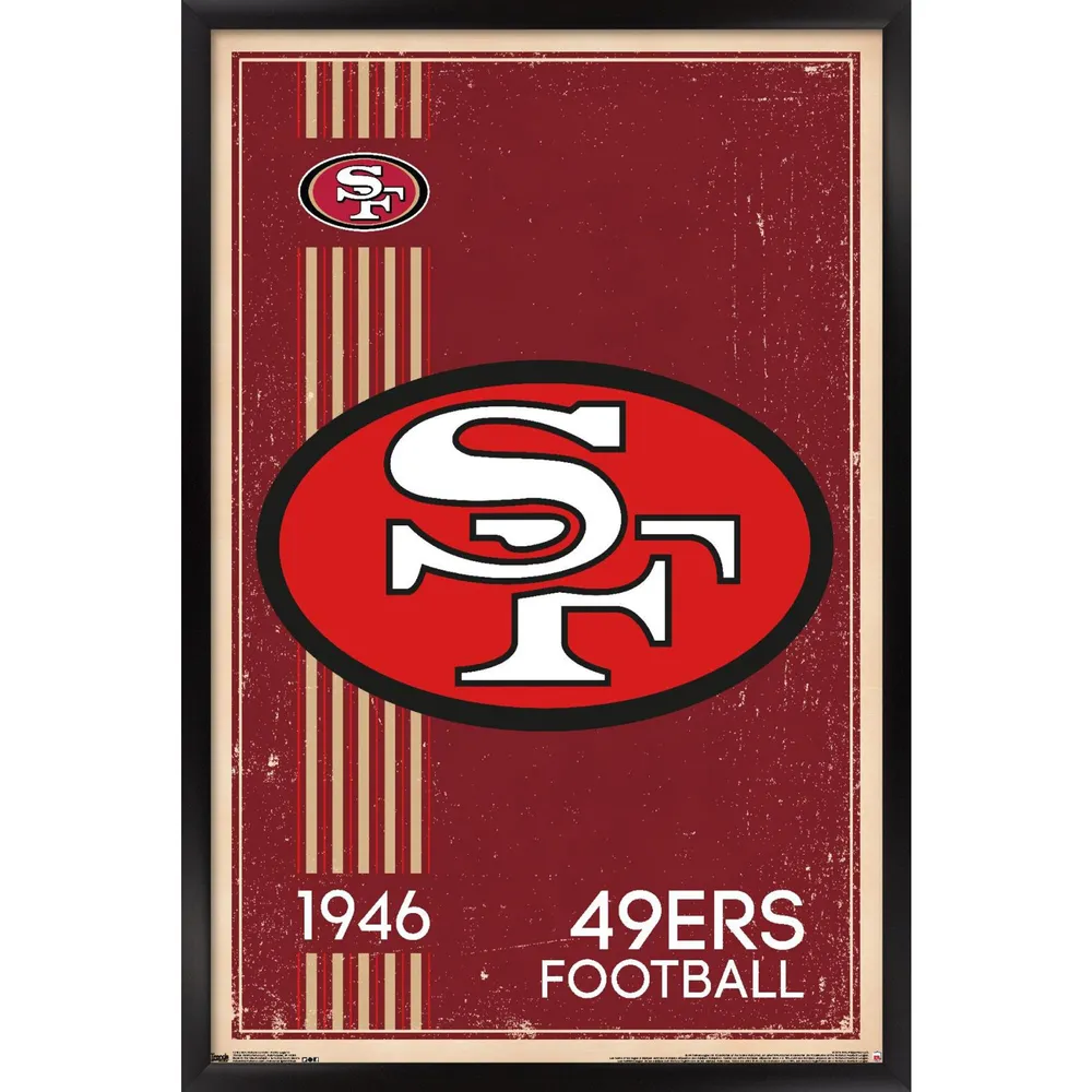 Lids San Francisco 49ers 34.25'' x 35'' Framed Retro Logo Poster